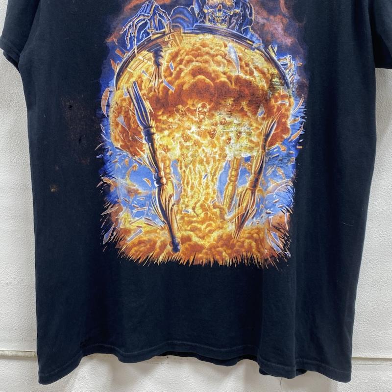 ギルダン GILDAN Tシャツ 半袖 MEGADETH メガデス バンドT バンT ロックT メタル L ロゴ、文字 X プリント 黒 / ブラック / black メンズ USED 古着 中古 50126430