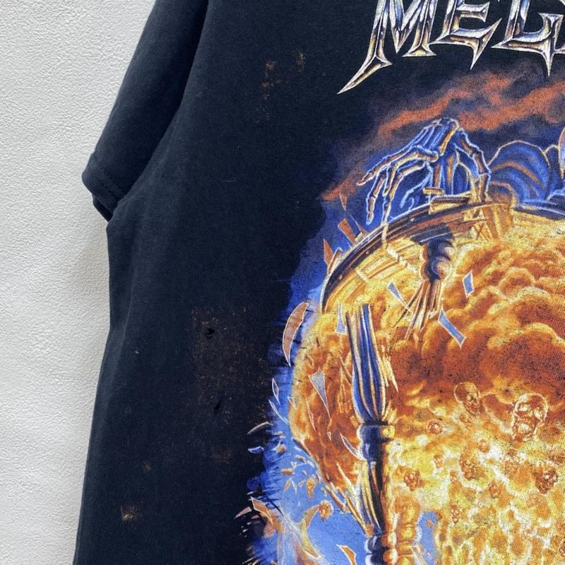 ギルダン GILDAN Tシャツ 半袖 MEGADETH メガデス バンドT バンT ロックT メタル L ロゴ、文字 X プリント 黒 / ブラック / black メンズ USED 古着 中古 50126430