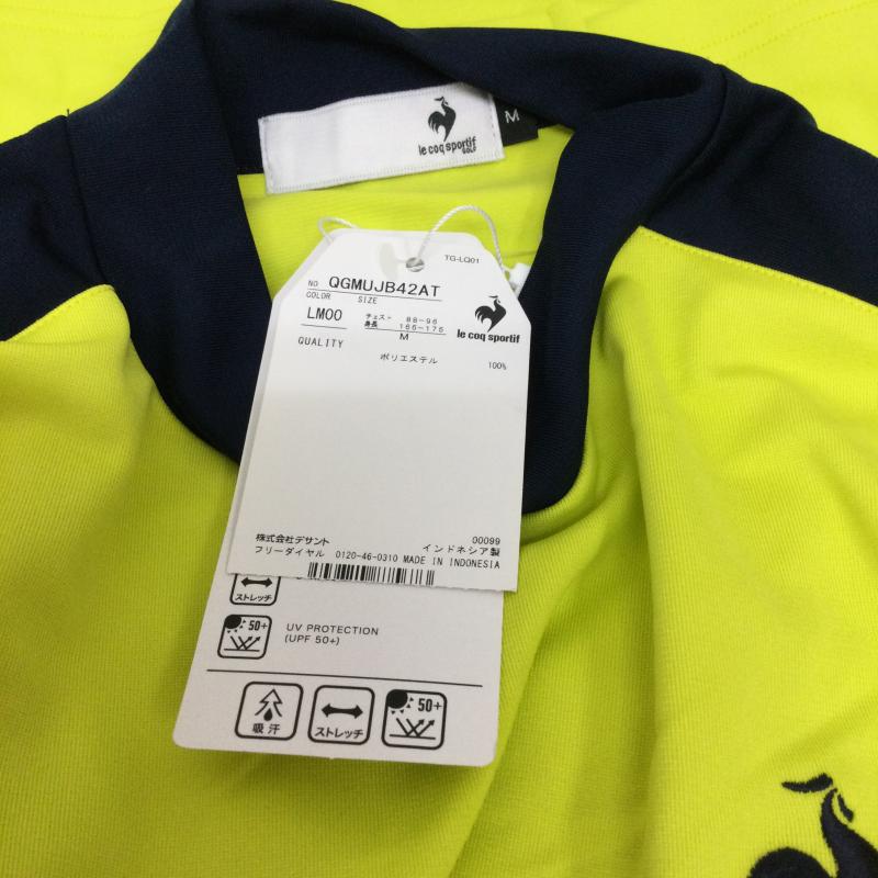 ルコックスポルティフ le coq sportif Tシャツ 長袖 ルコック ゴルフ モックネックシャツ カットソー ゴルフウェア QGMUJB42AT M ロゴ、文字 黄 / イエロー / yellow メンズ USED 古着 中古 50126439