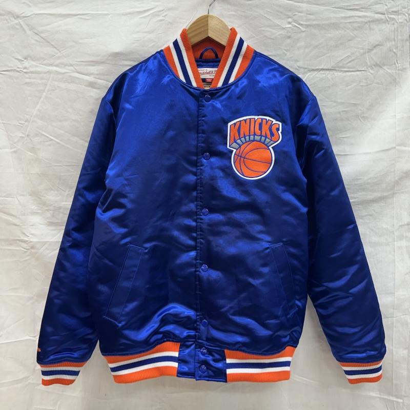 ミッチェルアンドネス Mitchell&Ness ジャケット、上着 ジャンパー、ブルゾン New York Knicks ニックス サテン スタジャン Satin Jacket M 青 / ブルー / blue X 橙 / オレンジ / orange X 白 / ホワイト / white メンズ USED 古着 中古 50126544