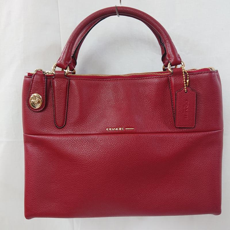 コーチ COACH ショルダーバッグ ショルダーバッグ COACH コーチ The Small Turnlock Borough スモール ターンロック ボロー 2WAY ショルダーバッグ ハンドバッグ H1493 33732 無地 X ロゴ、文字 赤 / レッド / red レディース USED 古着 中古 50126587