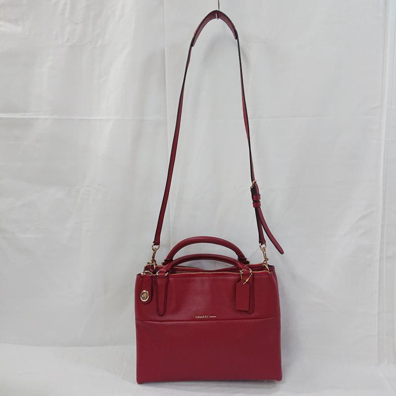 コーチ COACH ショルダーバッグ ショルダーバッグ COACH コーチ The Small Turnlock Borough スモール ターンロック ボロー 2WAY ショルダーバッグ ハンドバッグ H1493 33732 無地 X ロゴ、文字 赤 / レッド / red レディース USED 古着 中古 50126587