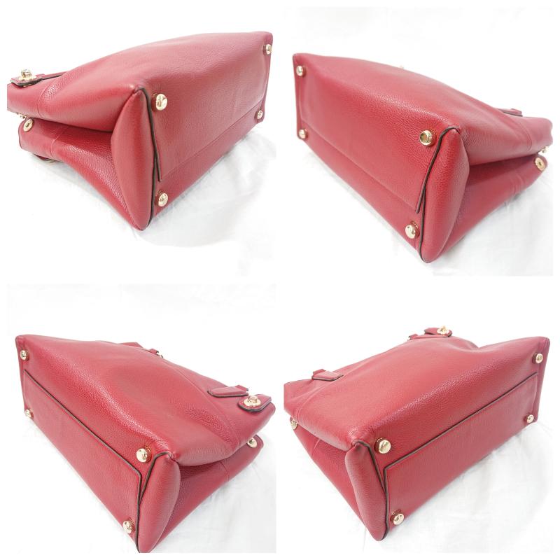 コーチ COACH ショルダーバッグ ショルダーバッグ COACH コーチ The Small Turnlock Borough スモール ターンロック ボロー 2WAY ショルダーバッグ ハンドバッグ H1493 33732 無地 X ロゴ、文字 赤 / レッド / red レディース USED 古着 中古 50126587