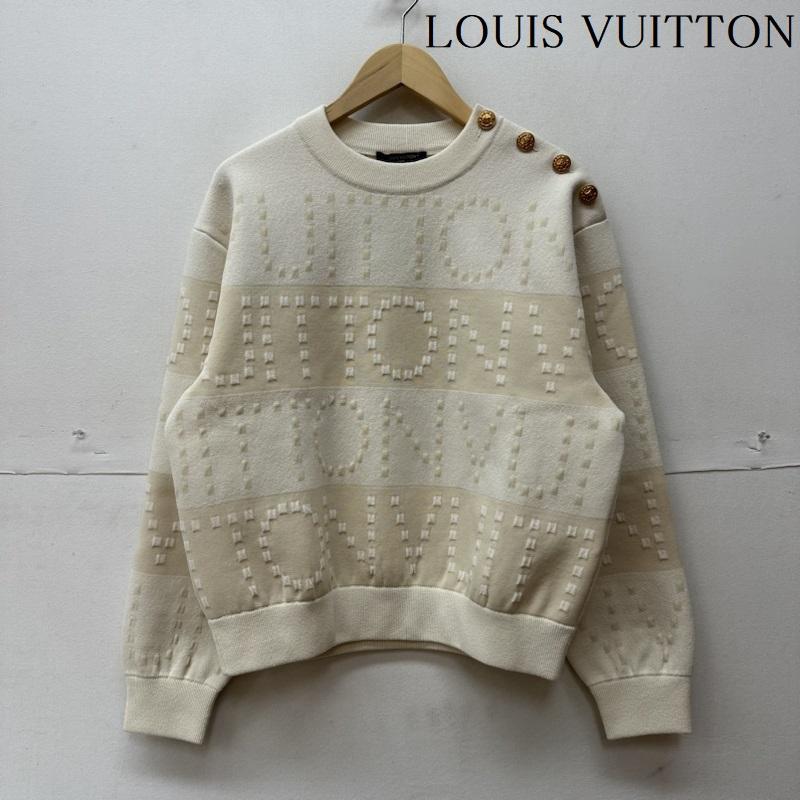 ルイヴィトン LOUIS VUITTON ニット、セーター 長袖 23ss 1AAXCL チャンキー ストライプ プルオーバー ニット RW231W S アイボリー / アイボリー / レディース USED 古着 中古 50126594