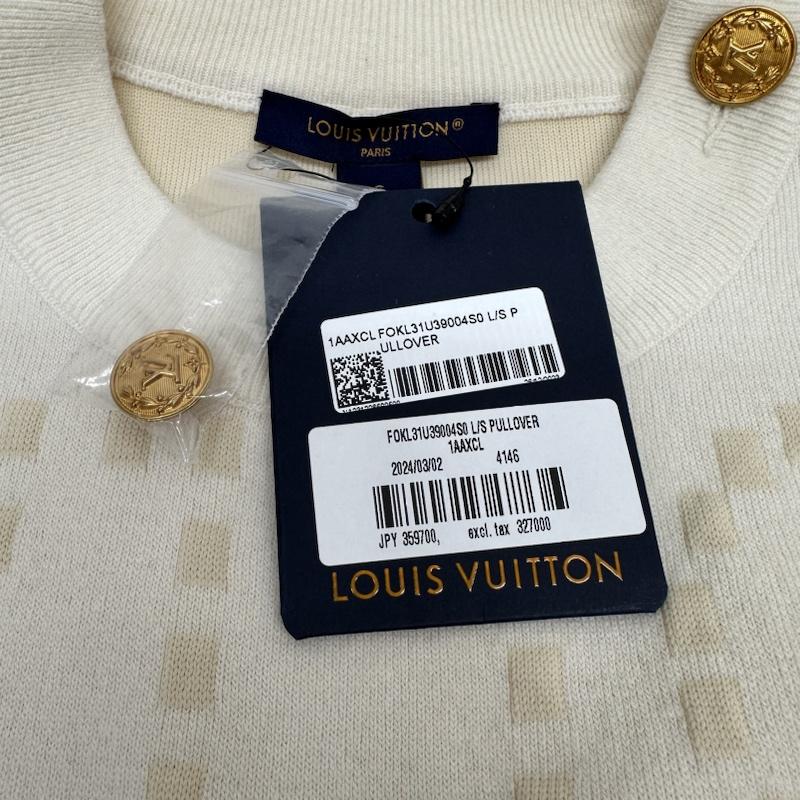ルイヴィトン LOUIS VUITTON ニット、セーター 長袖 23ss 1AAXCL チャンキー ストライプ プルオーバー ニット RW231W S アイボリー / アイボリー / レディース USED 古着 中古 50126594