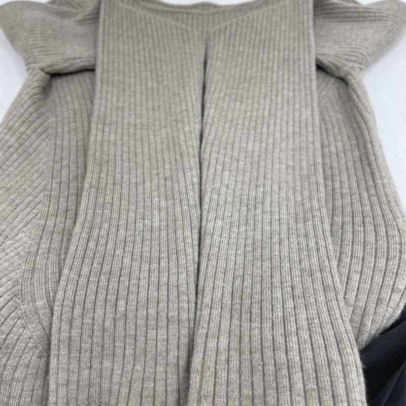 スタイリング styling/ ワンピース ロングスカート リブニット ドッキング ワンピース ロングスカート ウール フレア 16WF0225063 1 無地 黒 / ブラック / black X グレージュ / グレージュ / レディース USED 古着 中古 50126642