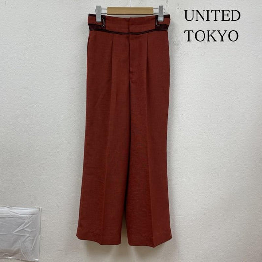 ユナイテッドトウキョウ UNITED TOKYO パンツ ワークパンツ、ペインターパンツ ジップフライ 無地 リネンライク ワイド ストレート パンツ 509340001 3 無地 橙 / オレンジ / orange レディース USED 古着 中古 50126643
