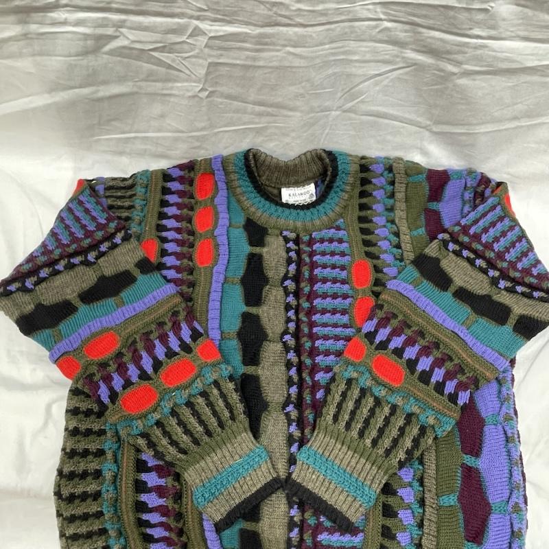 古着 USED ニット、セーター 長袖 KALAROO 3D 立体 ウール マルチカラー オーストラリア製 S マルチカラー / マルチカラー / multicolor メンズ USED 古着 中古 50126663