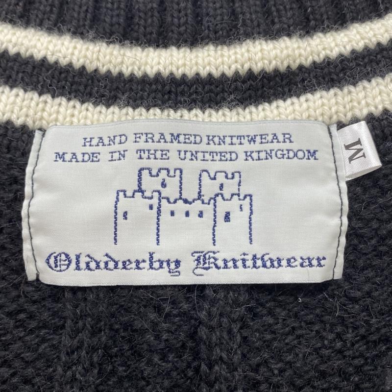 オールダービーニットウェア Oldderby Knitwear ベスト ベスト Vネック ケーブル ニット セーター イギリス製 M 黒 / ブラック / black X 白 / ホワイト / white レディース USED 古着 中古 50126664