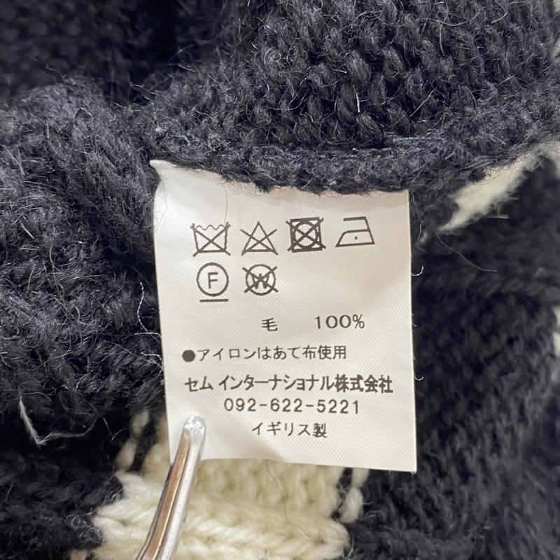 オールダービーニットウェア Oldderby Knitwear ベスト ベスト Vネック ケーブル ニット セーター イギリス製 M 黒 / ブラック / black X 白 / ホワイト / white レディース USED 古着 中古 50126664