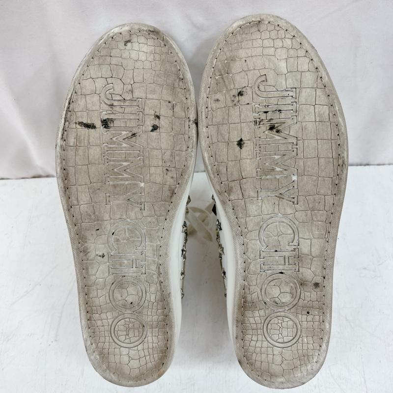 ジミーチュウ JIMMY CHOO スニーカー スニーカー スタースタッズ レザースニーカー Size 42 - 白 / ホワイト / white メンズ USED 古着 中古 50126726