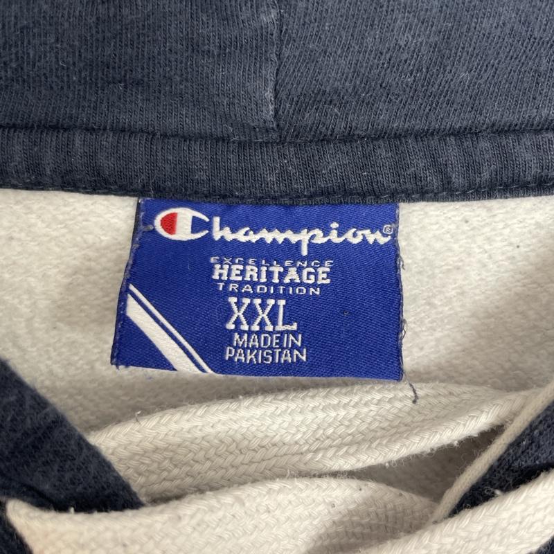 チャンピオン Champion パーカー 長袖 CS1942190 Notre Dame Fighting ノートル ダム ファイティング レプラコーン XXL 紺 / ネイビー / navy X 白 / ホワイト / white メンズ USED 古着 中古 50126736