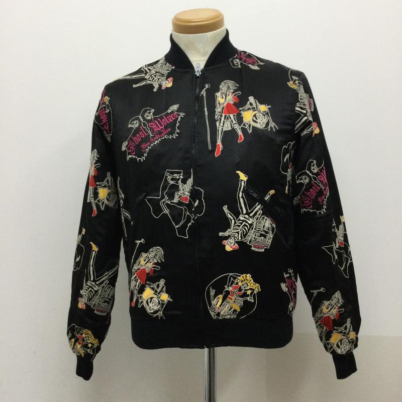 ヒステリックグラマー HYSTERIC GLAMOUR ジャケット、上着 ジャンパー、ブルゾン スカジャン/THE GHOST WOLVESS/シルク/BLK/総柄/06193AB01296 S 総柄 黒 / ブラック / black メンズ USED 古着 中古 50126745