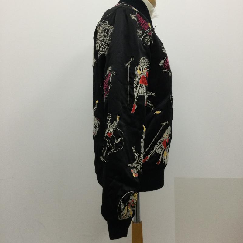 ヒステリックグラマー HYSTERIC GLAMOUR ジャケット、上着 ジャンパー、ブルゾン スカジャン/THE GHOST WOLVESS/シルク/BLK/総柄/06193AB01296 S 総柄 黒 / ブラック / black メンズ USED 古着 中古 50126745