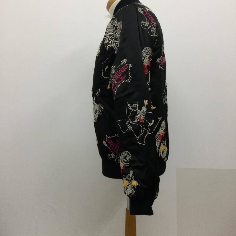 ヒステリックグラマー HYSTERIC GLAMOUR ジャケット、上着 ジャンパー、ブルゾン スカジャン/THE GHOST WOLVESS/シルク/BLK/総柄/06193AB01296 S 総柄 黒 / ブラック / black メンズ USED 古着 中古 50126745