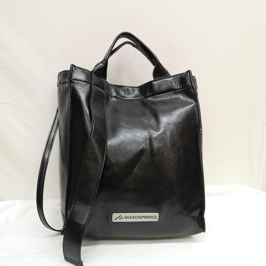古着 USED トートバッグ トートバッグ MASONPRINCE 2way トート ショルダー バッグ ロゴ プレート - 黒 / ブラック / black メンズ USED 古着 中古 50126942