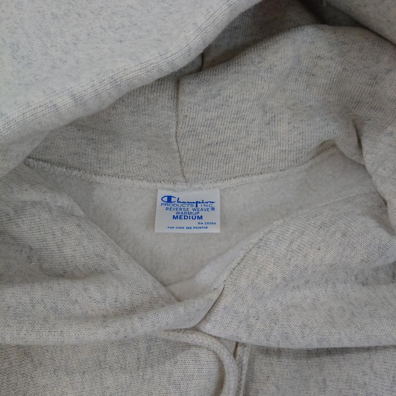 チャンピオン Champion パーカー 長袖 Champion チャンピオン パーカー REVERSE WEAVE 裏起毛 C3-S109 M 無地 X ワンポイント X ボーダー柄 オフホワイト / オフホワイト / メンズ USED 古着 中古 50126960