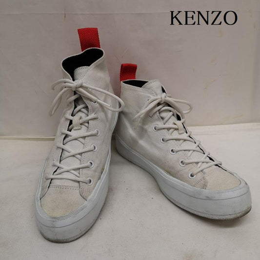 ケンゾー KENZO スニーカー スニーカー ハイカット スニーカー K Street キャンバス ロゴ 40 25.0cm 白 / ホワイト / white メンズ USED 古着 中古 50126974