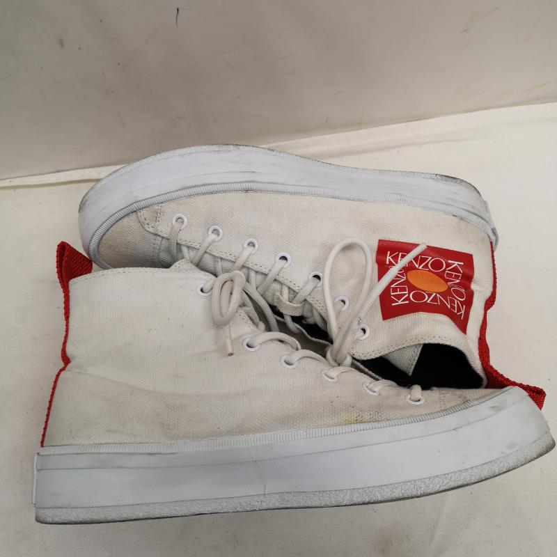 ケンゾー KENZO スニーカー スニーカー ハイカット スニーカー K Street キャンバス ロゴ 40 25.0cm 白 / ホワイト / white メンズ USED 古着 中古 50126974