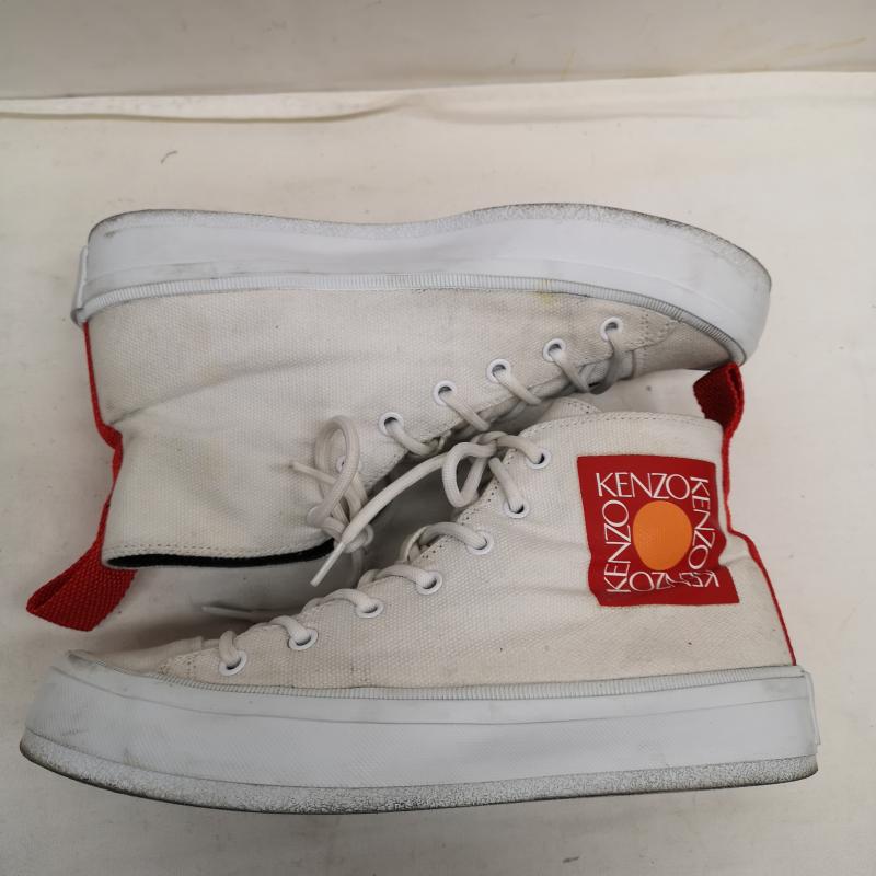 ケンゾー KENZO スニーカー スニーカー ハイカット スニーカー K Street キャンバス ロゴ 40 25.0cm 白 / ホワイト / white メンズ USED 古着 中古 50126974
