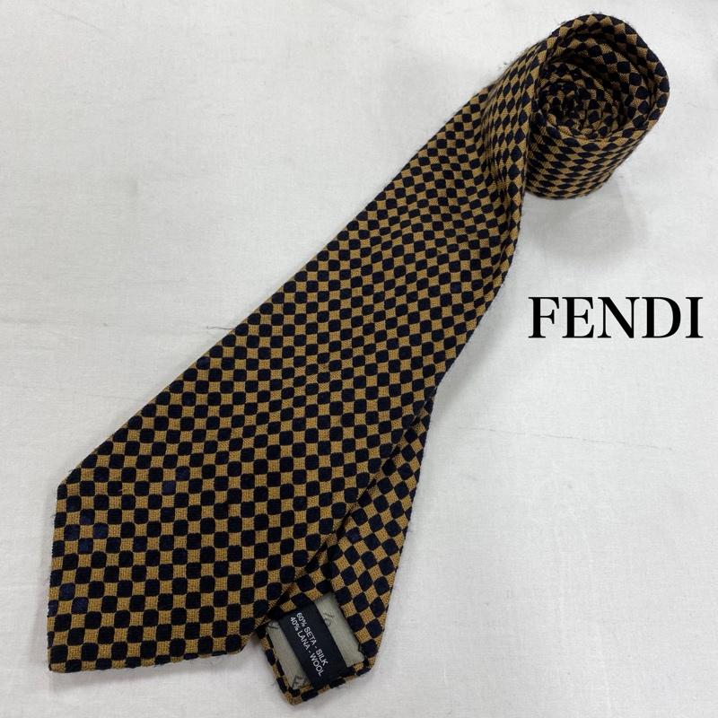 フェンディ FENDI ネクタイ ネクタイ シルク ウール ダイヤ柄 イタリア製 - 総柄 メンズ USED 古着 中古 50127049