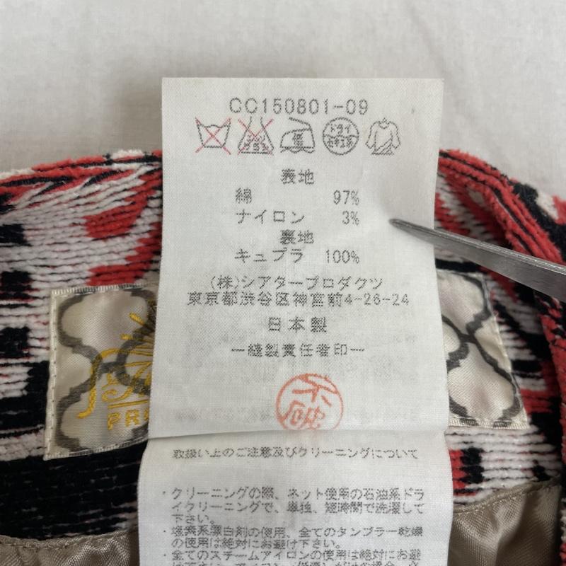 シアタープロダクツ THEATRE PRODUCTS コート コート一般 幾何学模様 総柄 立体 コート ジャケット ノーカラー ミディアム丈 幾何柄 白 / ホワイト / white X 黒 / ブラック / black X 赤 / レッド / red レディース USED 古着 中古 50127093