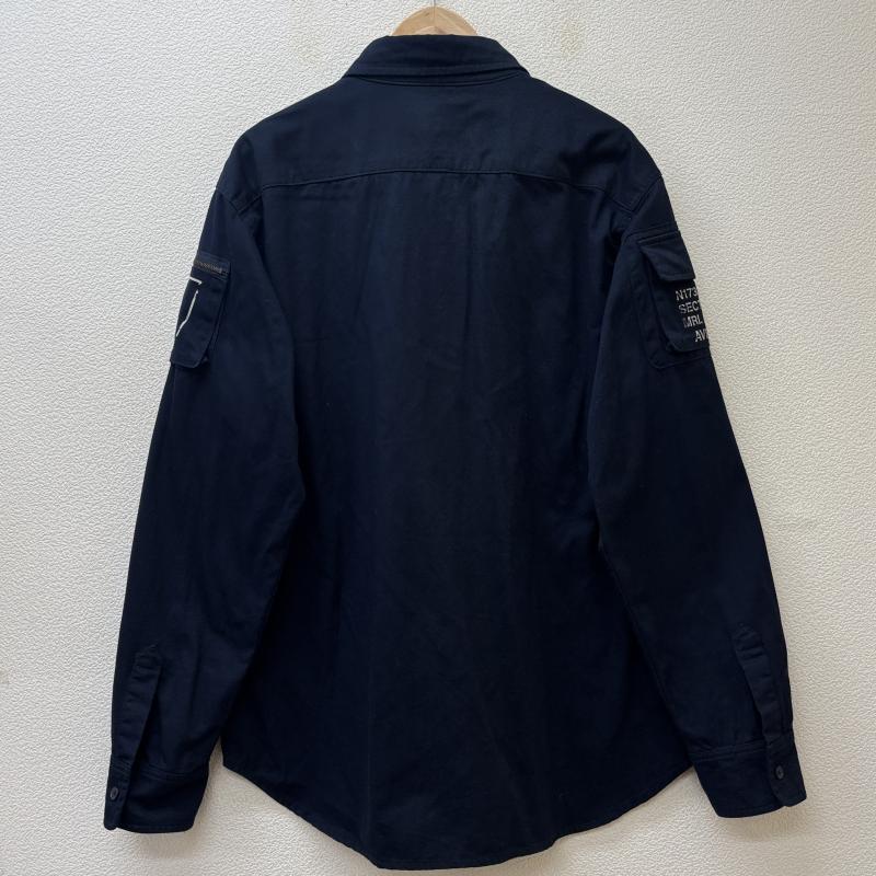 アヴィレックス AVIREX シャツ、ブラウス 長袖 6175140 L/S FATIGUE ビッグサイズ ミリタリー ファティーグ XXL 紺 / ネイビー / navy メンズ USED 古着 中古 50127103