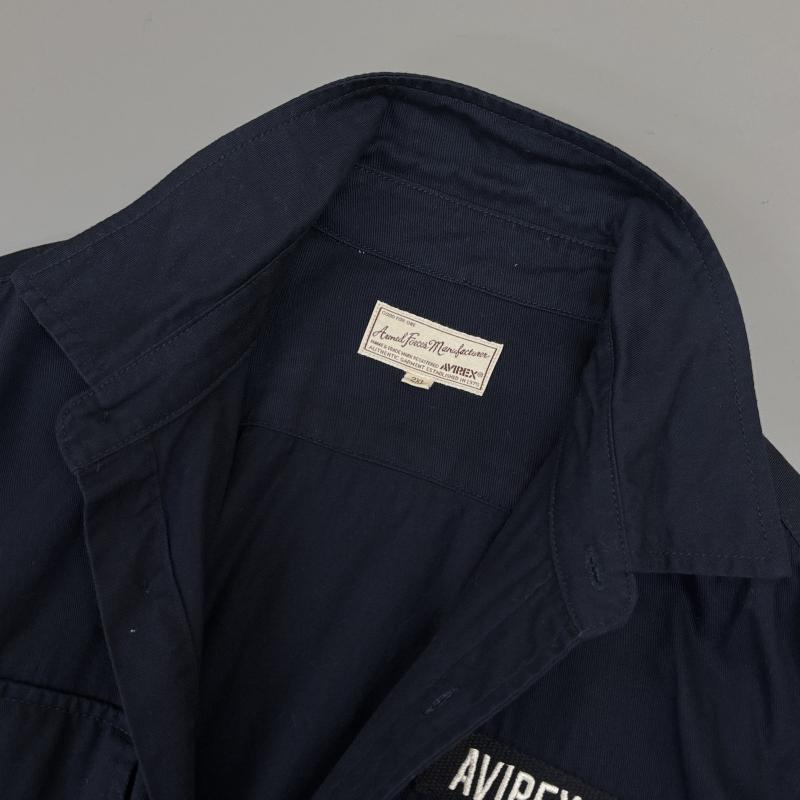 アヴィレックス AVIREX シャツ、ブラウス 長袖 6175140 L/S FATIGUE ビッグサイズ ミリタリー ファティーグ XXL 紺 / ネイビー / navy メンズ USED 古着 中古 50127103