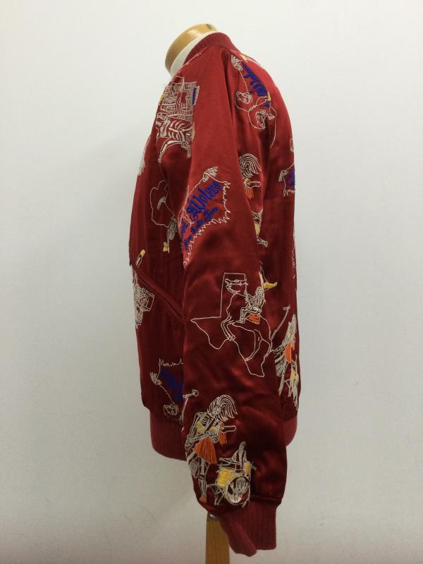 ヒステリックグラマー トリプルエックス THEE HYSTERIC XXX ジャケット、上着 ジャンパー、ブルゾン スカジャン/THE GHOST WOLVESS/シルク/赤/総柄/06193AB01 S 総柄 赤 / レッド / red メンズ USED 古着 中古 50127155