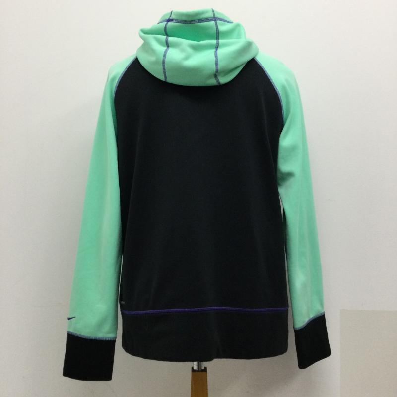 ナイキ NIKE パーカー 長袖 nike 599144-013 プルオーバーパーカー　THERMA-FIT XL ロゴ、文字 紺 / ネイビー / navy X 緑 / グリーン / green メンズ USED 古着 中古 50127191
