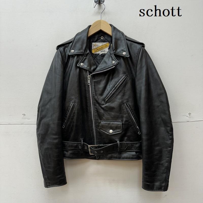 ショット schott ジャケット、上着 ライダース 80s 90s USA製 PERFECTO 618 バイカータグ ダブル ライダース レザー ジャケット 34 黒 / ブラック / black メンズ USED 古着 中古 50127252