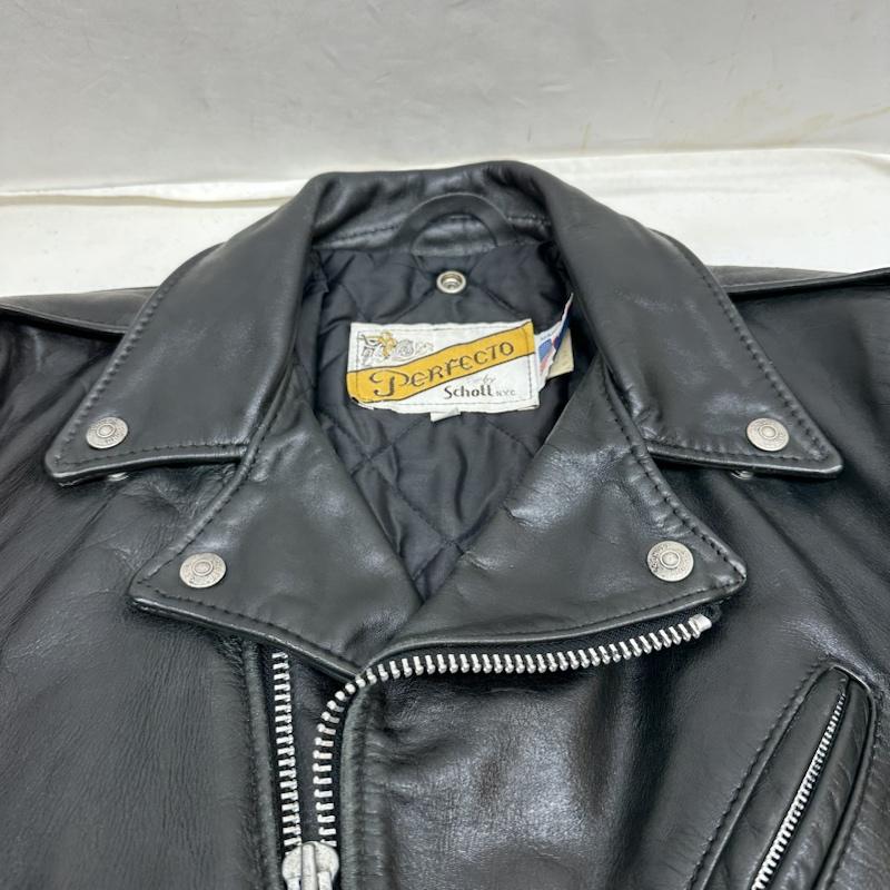 ショット schott ジャケット、上着 ライダース 80s 90s USA製 PERFECTO 618 バイカータグ ダブル ライダース レザー ジャケット 34 黒 / ブラック / black メンズ USED 古着 中古 50127252