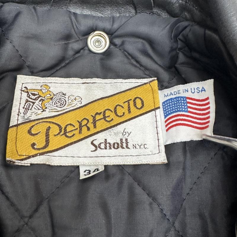ショット schott ジャケット、上着 ライダース 80s 90s USA製 PERFECTO 618 バイカータグ ダブル ライダース レザー ジャケット 34 黒 / ブラック / black メンズ USED 古着 中古 50127252