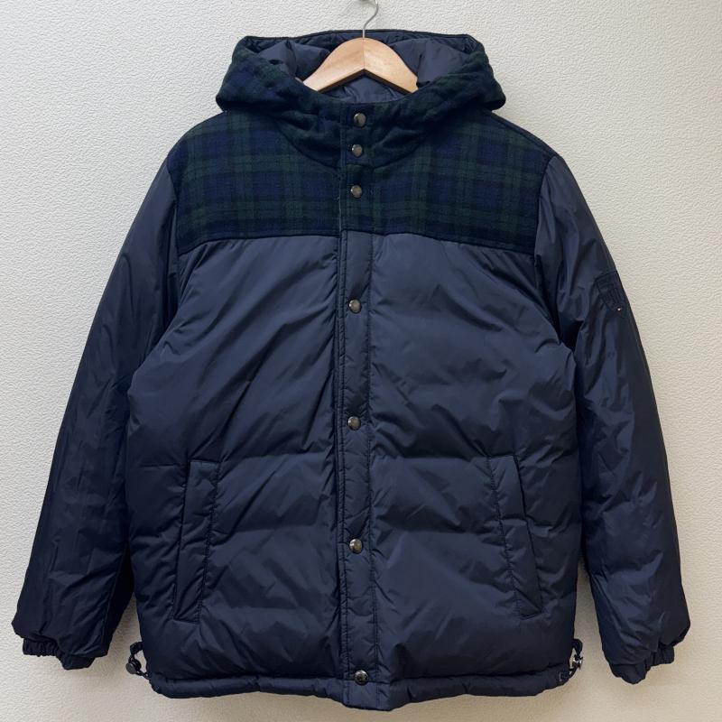 トミーヒルフィガー TOMMY HILFIGER ジャケット、上着 ダウンジャケット 0887885432-416 リバーシブル 無地 ナイロン チェック ウール フード ダウン L 紺 / ネイビー / navy X 緑 / グリーン / green メンズ USED 古着 中古 50127289