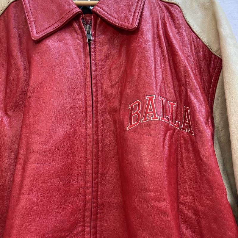 古着 USED ジャケット、上着 レザージャケット BALLA オールレザー バーシティジャケット スタジャン XL 赤 / レッド / red メンズ USED 古着 中古 50127290