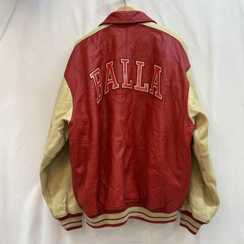 古着 USED ジャケット、上着 レザージャケット BALLA オールレザー バーシティジャケット スタジャン XL 赤 / レッド / red メンズ USED 古着 中古 50127290