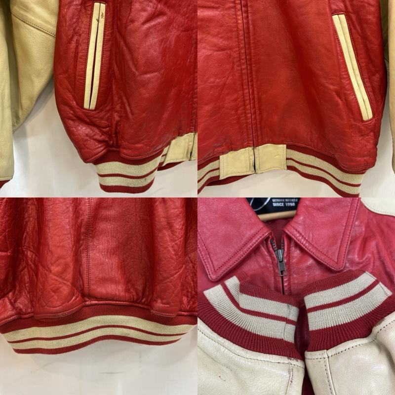 古着 USED ジャケット、上着 レザージャケット BALLA オールレザー バーシティジャケット スタジャン XL 赤 / レッド / red メンズ USED 古着 中古 50127290