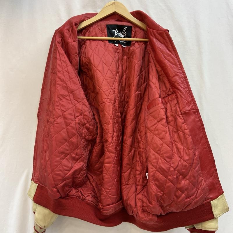 古着 USED ジャケット、上着 レザージャケット BALLA オールレザー バーシティジャケット スタジャン XL 赤 / レッド / red メンズ USED 古着 中古 50127290