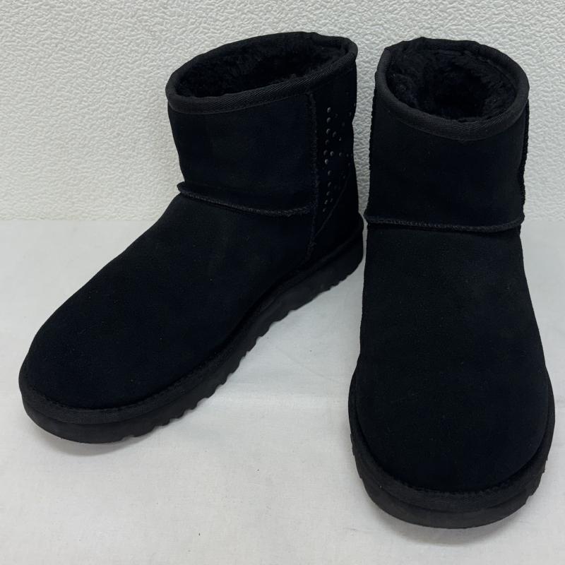 アグ UGG ブーツ ショートブーツ 1110419 CLASSIC MINI II STUDDED クラシックミニ2 スタッズ ムートン ショート 25.0cm 黒 / ブラック / black レディース USED 古着 中古 50127354