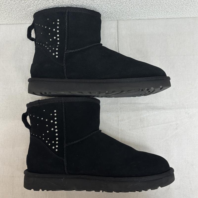 アグ UGG ブーツ ショートブーツ 1110419 CLASSIC MINI II STUDDED クラシックミニ2 スタッズ ムートン ショート 25.0cm 黒 / ブラック / black レディース USED 古着 中古 50127354