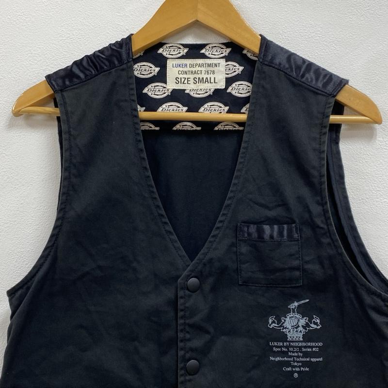 ルーカー バイ ネイバーフッド LUKER BY NEIGHBORHOOD ベスト ベスト Dickies ディッキーズ コラボ ワーク ベスト S ワンポイント X ロゴ、文字 黒 / ブラック / black メンズ USED 古着 中古 50127418