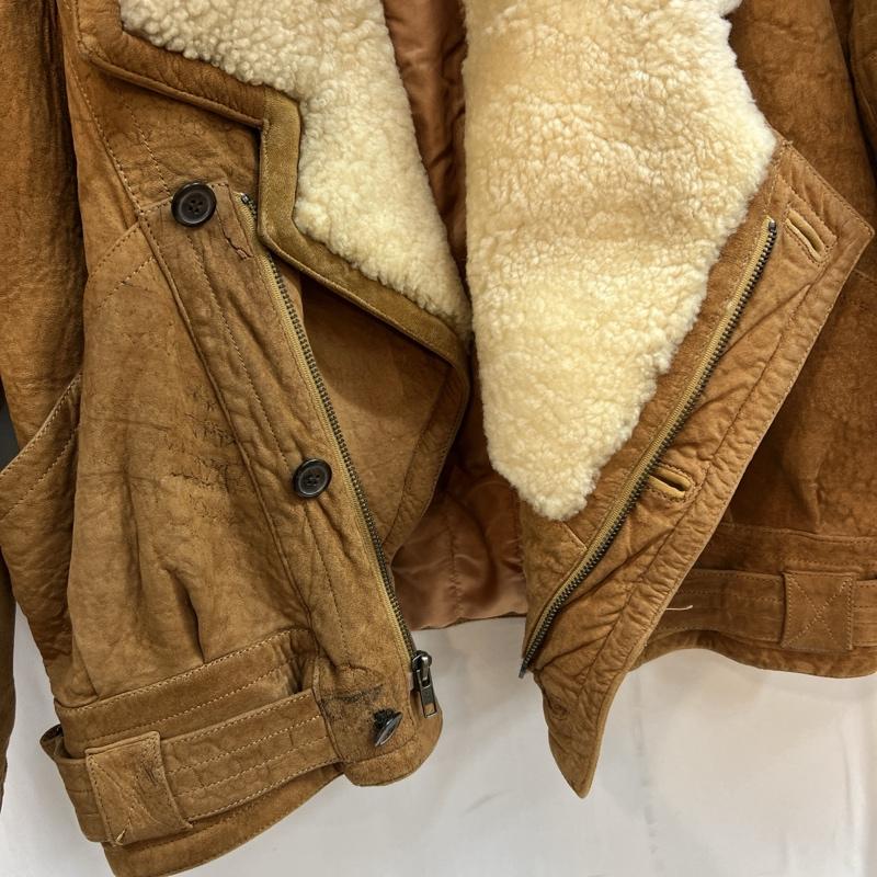 ペレペレ PELLEPELLE ジャケット、上着 レザージャケット 襟ムートン ダブル レザージャケット 40 キャメル / キャメル / メンズ USED 古着 中古 50127476