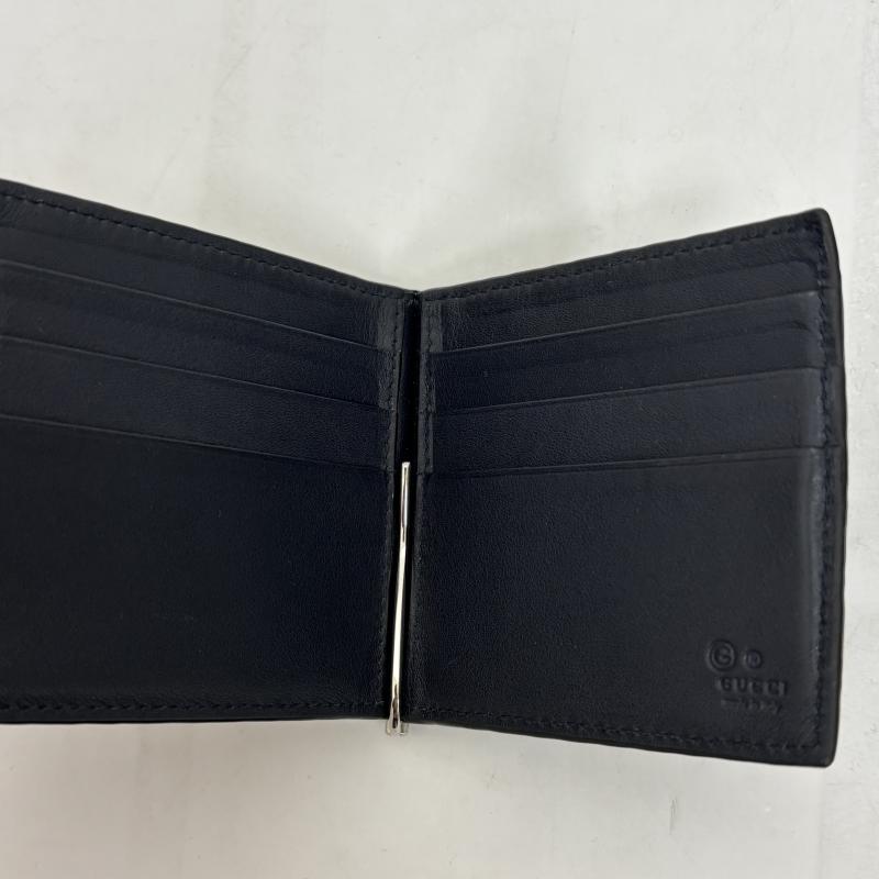 グッチ GUCCI 財布 二つ折り マネークリップ マイクログッチシマレザー 544478 紺 / ネイビー / navy メンズ USED 古着 中古 50127520