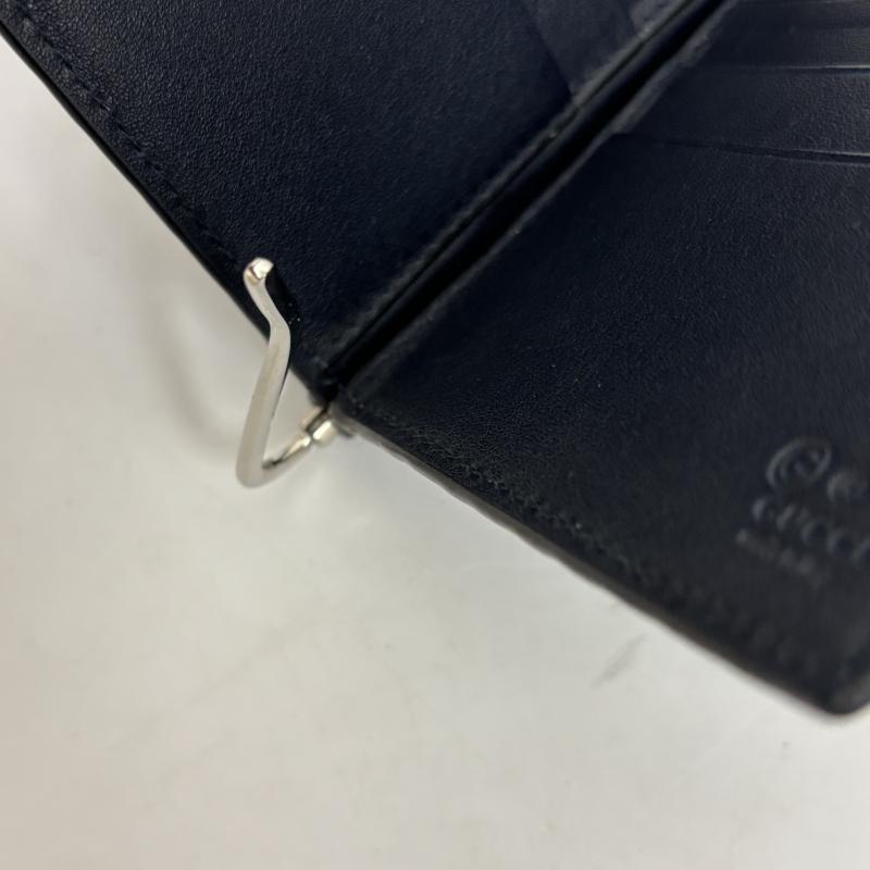 グッチ GUCCI 財布 二つ折り マネークリップ マイクログッチシマレザー 544478 紺 / ネイビー / navy メンズ USED 古着 中古 50127520