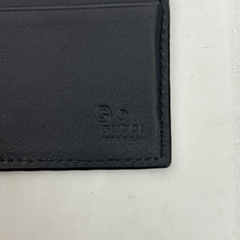 グッチ GUCCI 財布 二つ折り マネークリップ マイクログッチシマレザー 544478 紺 / ネイビー / navy メンズ USED 古着 中古 50127520