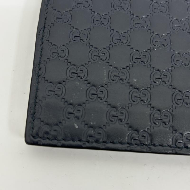 グッチ GUCCI 財布 二つ折り マネークリップ マイクログッチシマレザー 544478 紺 / ネイビー / navy メンズ USED 古着 中古 50127520
