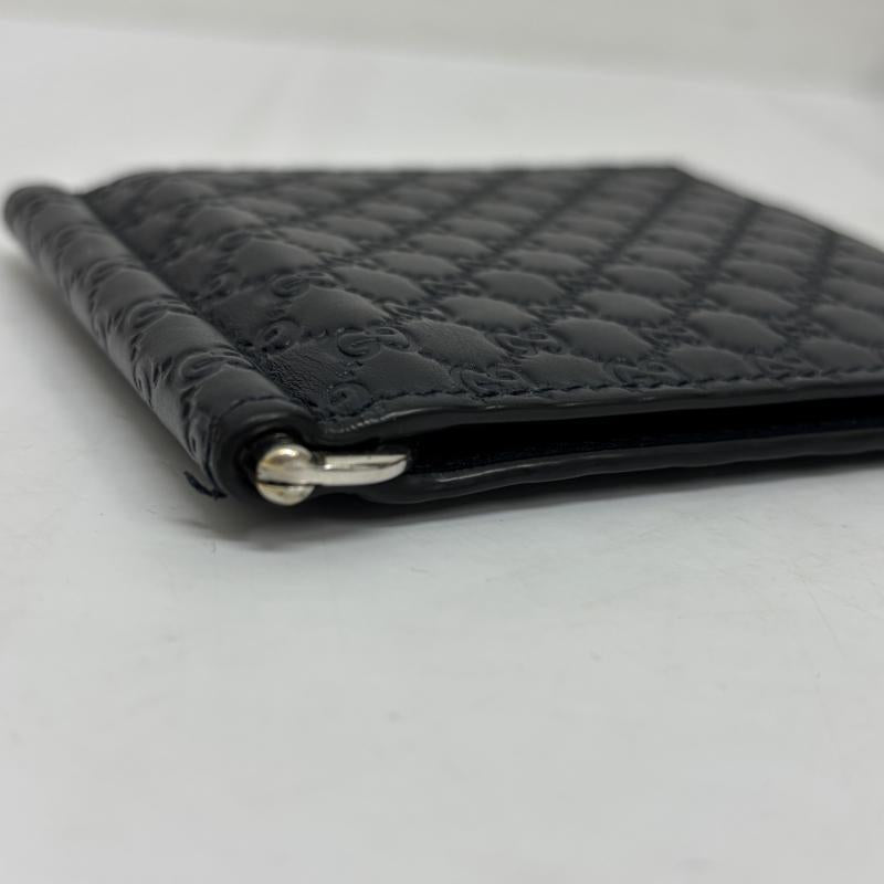 グッチ GUCCI 財布 二つ折り マネークリップ マイクログッチシマレザー 544478 紺 / ネイビー / navy メンズ USED 古着 中古 50127520
