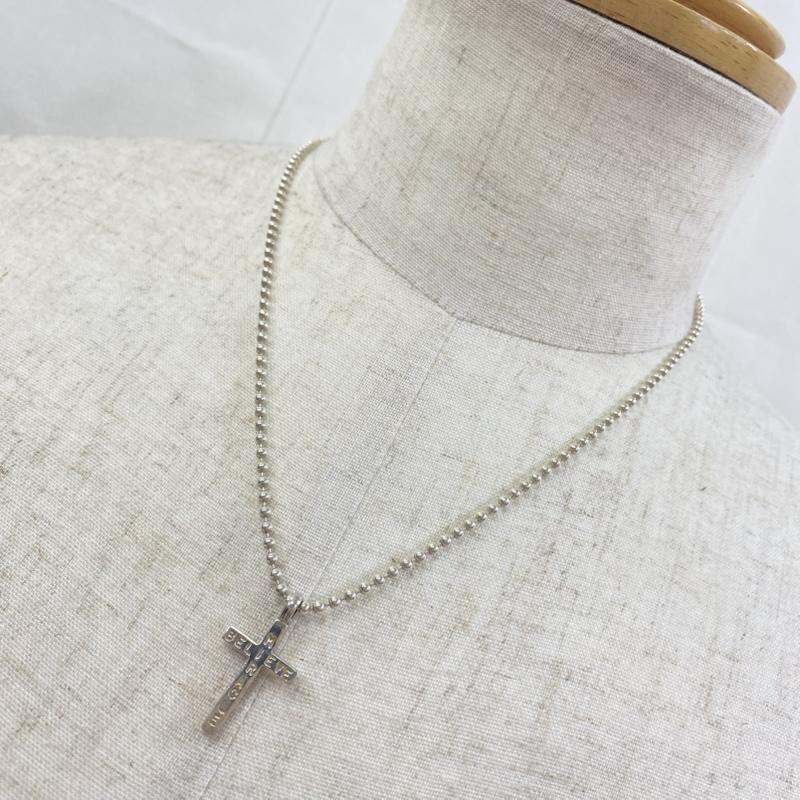 ビリーブインミラクル BELIEVEINMIRACLE アクセサリー ネックレス、ペンダント クロスペンダント SILVER刻印 十字架 ボールチェーン シルバー 11.5g 男女兼用 ユニセックス 銀 / シルバー / silver color メンズ USED 古着 中古 50127591