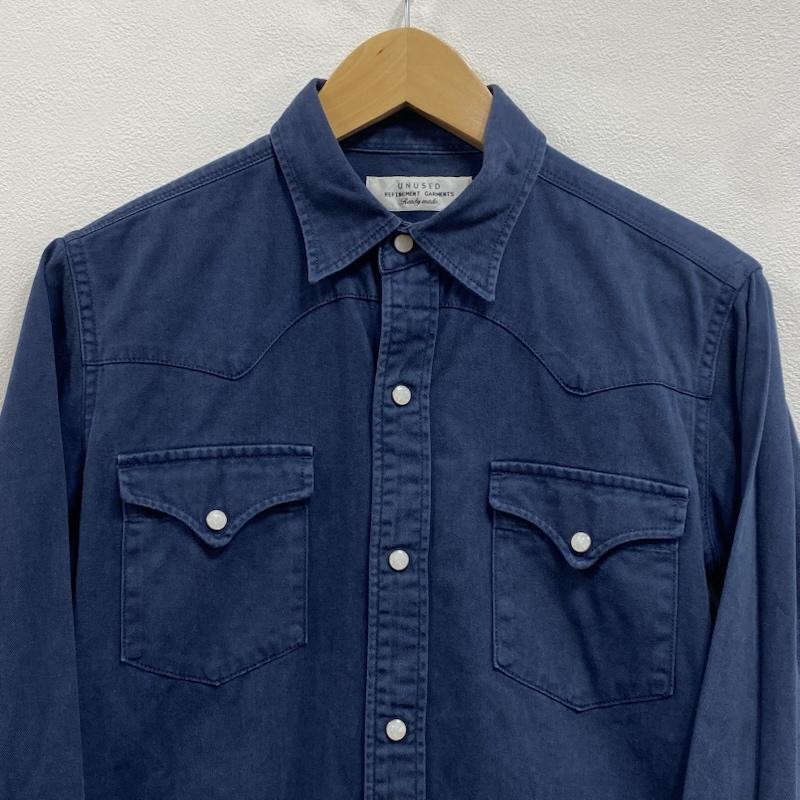 アンユーズド UNUSED シャツ、ブラウス 長袖 ウエスタンシャツ ヘビーウェイト コットン 1 紺 / ネイビー / navy メンズ USED 古着 中古 50127608
