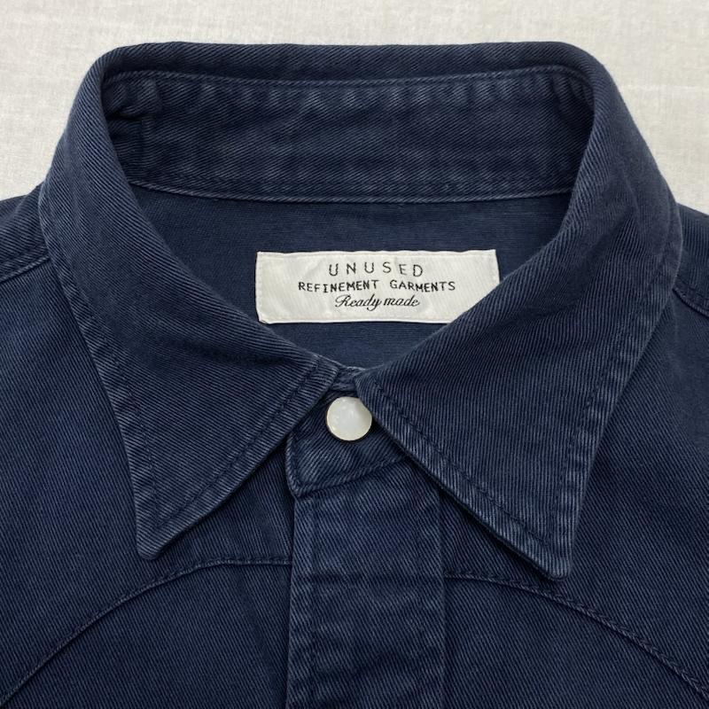 アンユーズド UNUSED シャツ、ブラウス 長袖 ウエスタンシャツ ヘビーウェイト コットン 1 紺 / ネイビー / navy メンズ USED 古着 中古 50127608